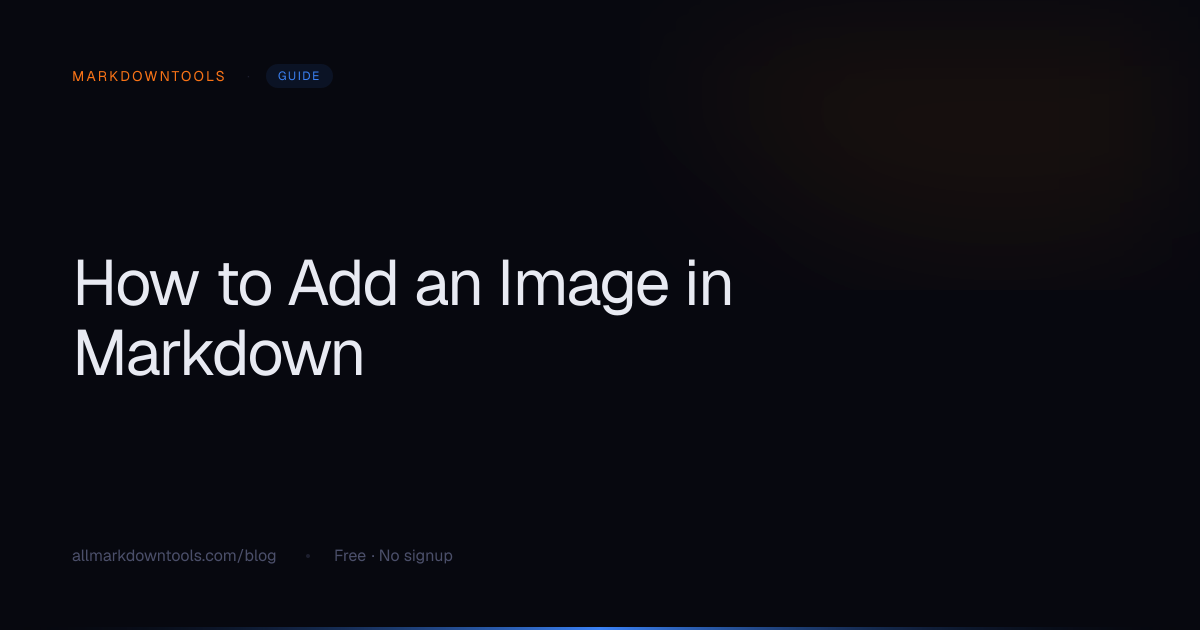 How to Add an Image in Markdown | MarkdownTools