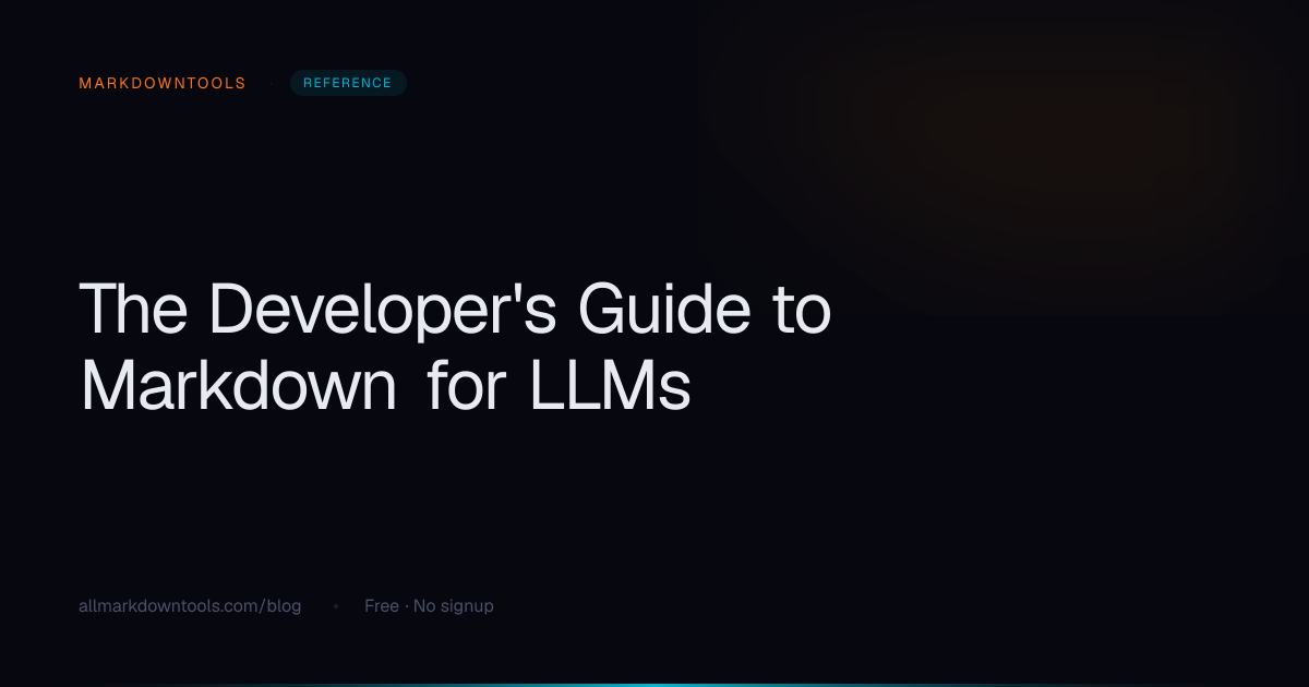 The Developer's Guide to Markdown for LLMs | MarkdownTools